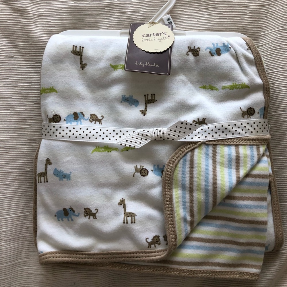 Reversible safari print blanket